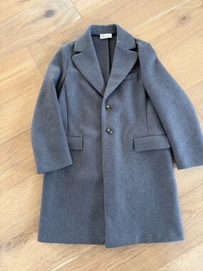 RED Valentino Gray Wool Coat with Branded Label